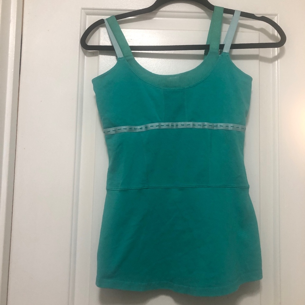Lululemon Turquoise Spaghetti Strap Tank Top Size M Beautiful - Picture 7 of 7